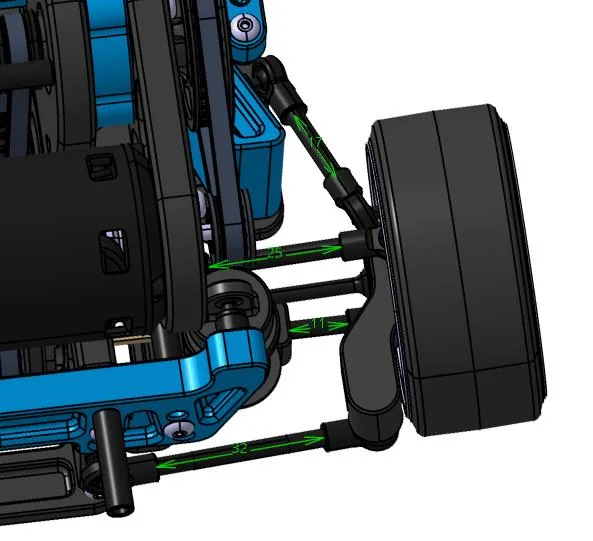 D3 rear suspension arm lengths