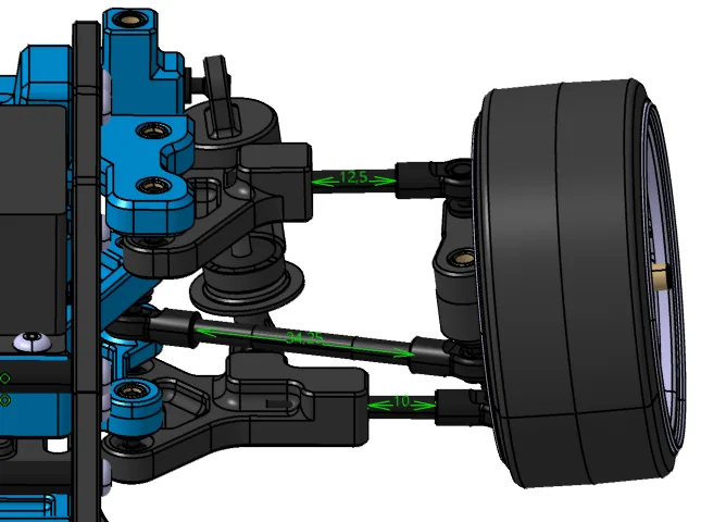 D3 front suspension arm lengths